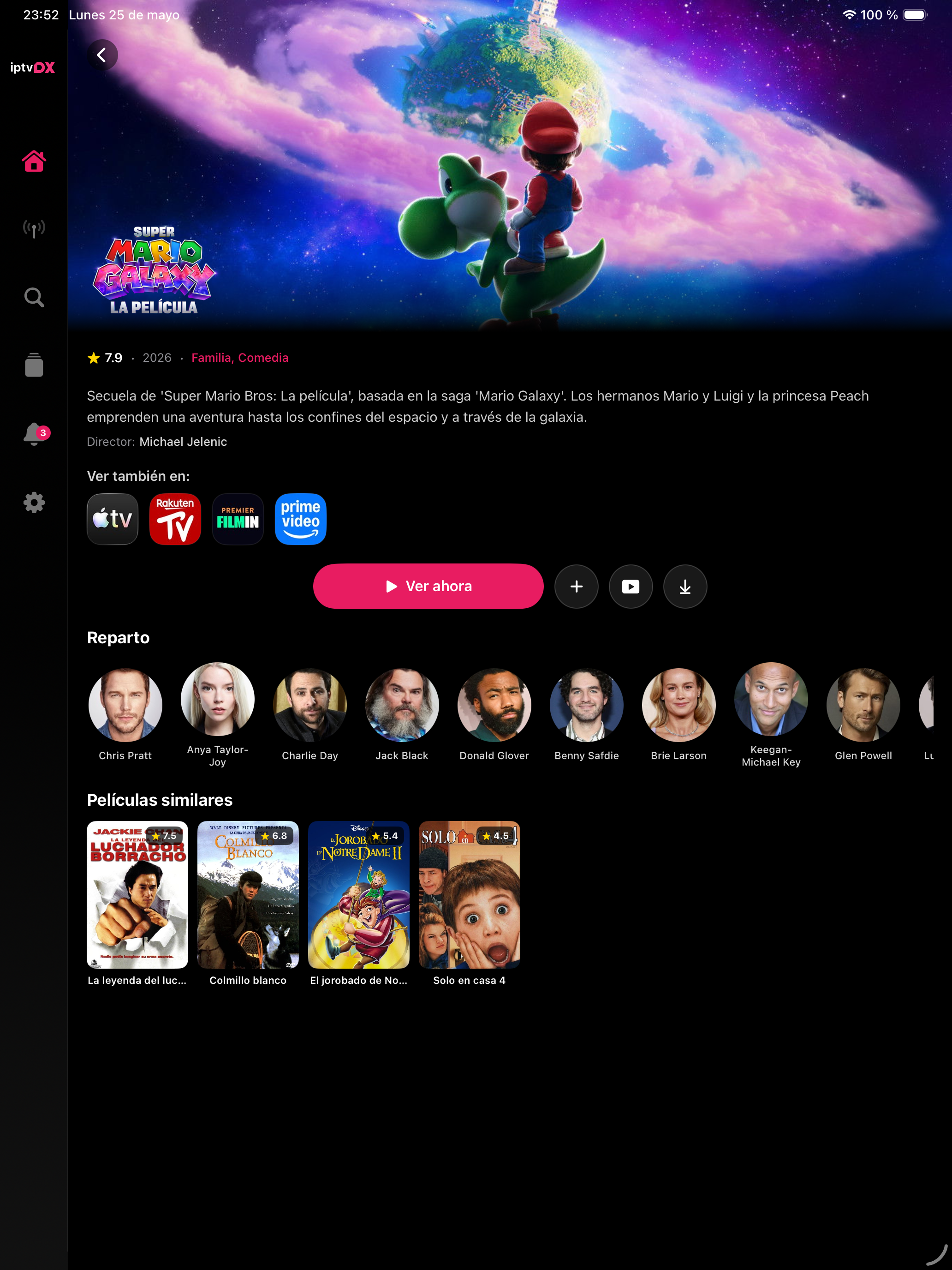 iptvDX en iPad